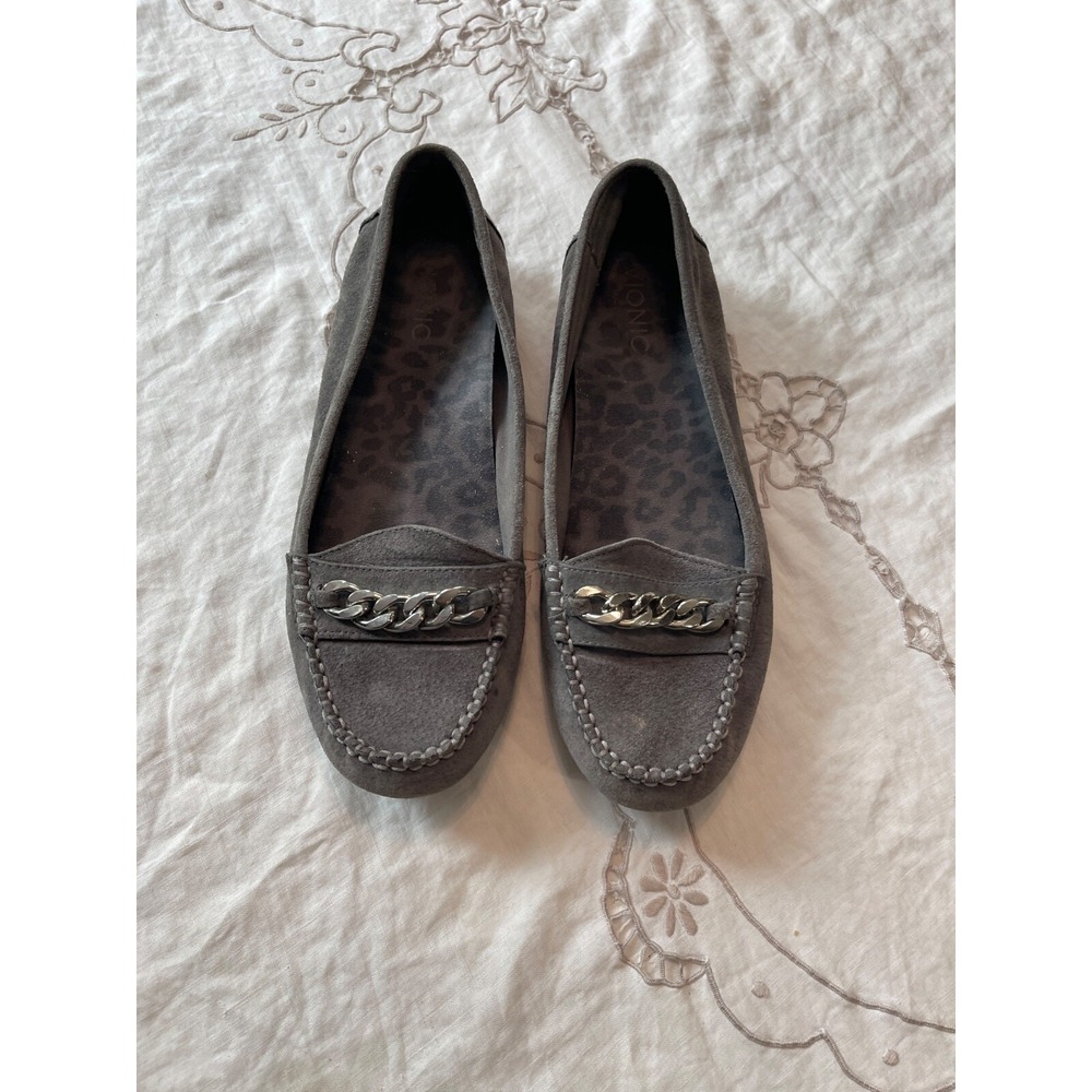 Vionic Gray Loafers with Silver Accent